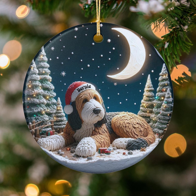Christmas Dog Ornament, Personalized Pet Holiday Decoration, Custom Dog Christmas Tree Ornament, Unique Pet Lover Gift, Festive Dog Decor