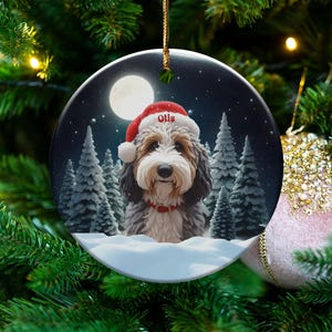 Custom Dog Christmas Ornament, Personalized Pet Gift, Holiday Tree Decoration, Festive Dog Lover Present, Unique Stocking Stuffer