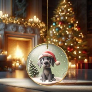 Great Dane Ornament, Custom Dog Portrait Keepsake | Sublimation Ceramic | 3 Inch Holiday Decor image 15