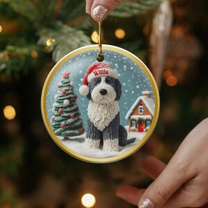 Custom Dog Christmas Tree Ornament, Christmas Dog Ornament, Personalized Pet Ornament, Cute Dog Holiday Decoration