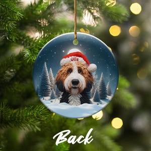 Custom Dog Christmas Ornament, Personalized Pet Holiday Decoration, Cute Pet Gift, Dog Lover Christmas Tree Decor, Festive Canine Ornament