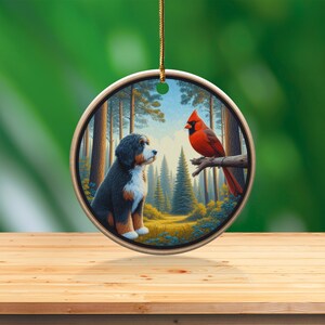 bernedoodle,bird lover gift,cardinal decor,cardinal gift,cardinal ornament,doodle mom gift,garden cardinal,garden decor,goldendoodle,home decor,red cardinal,window ornament