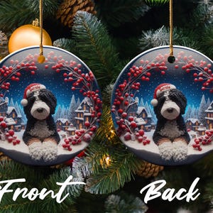 Dog Christmas Ornament, Cute Puppy Holiday Decoration, Double-Sided Christmas Tree Ornament, Perfect Stocking Stuffer Gift