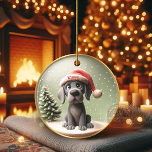 Great Dane Ornament, Custom Dog Portrait Keepsake | Sublimation Ceramic | 3 Inch Holiday Decor image 11