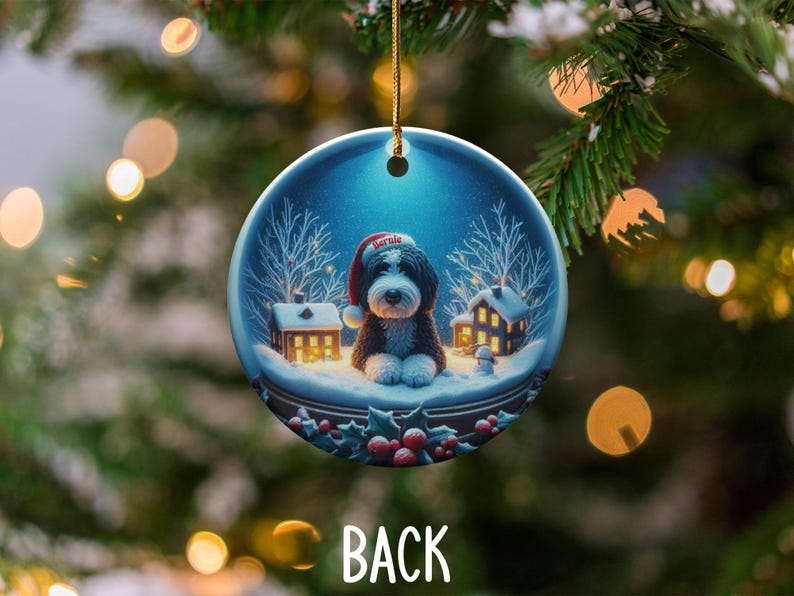 Personalized Christmas Dog Ornament, Holiday Tree Decoration, Custom Pet Keepsake, Unique Christmas Gift for Pet Lovers