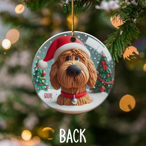 Bernedoodle Ornament, Custom Pet Name Gift - Ceramic Keepsake | Sublimation Printed | Festive Christmas Tree Decor immagine 6