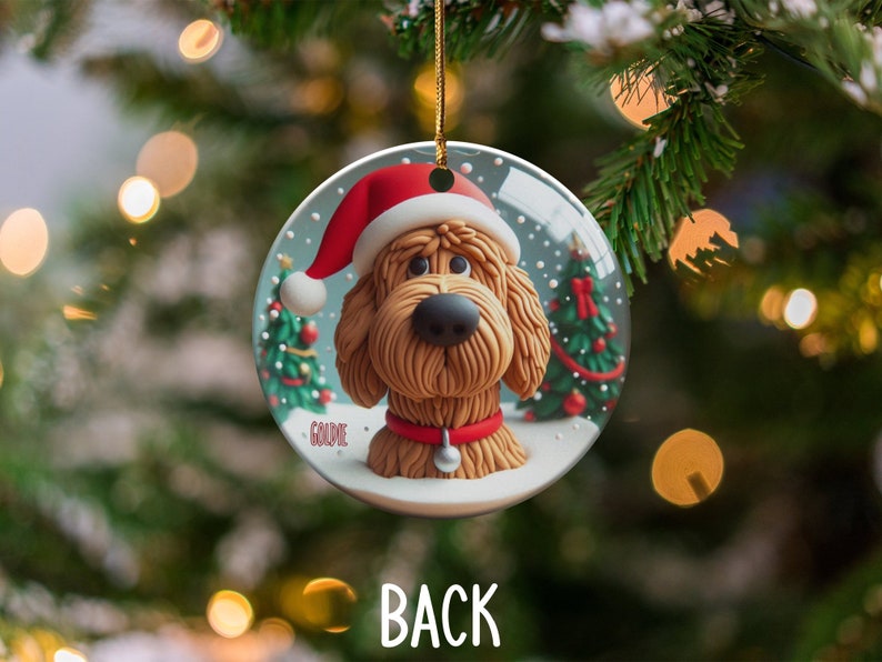 Bernedoodle Ornament, Custom Pet Name Gift - Ceramic Keepsake | Sublimation Printed | Festive Christmas Tree Decor immagine 6