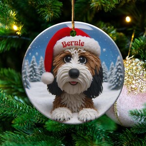 Personalized Dog Christmas Ornament, Custom Pet Decoration, Holiday Pet Gift, Dog Lover Christmas Decor, Cute Puppy Ornament