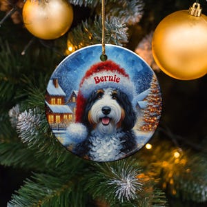 Custom Dog Christmas Ornament, Personalized Pet Holiday Decoration, Cute Festive Tree Hanging Decor, Christmas Gift for Dog Lovers