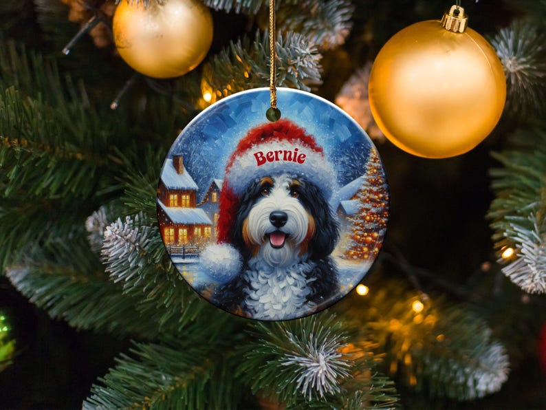 Custom Dog Christmas Ornament, Personalized Pet Holiday Decoration, Cute Festive Tree Hanging Decor, Christmas Gift for Dog Lovers