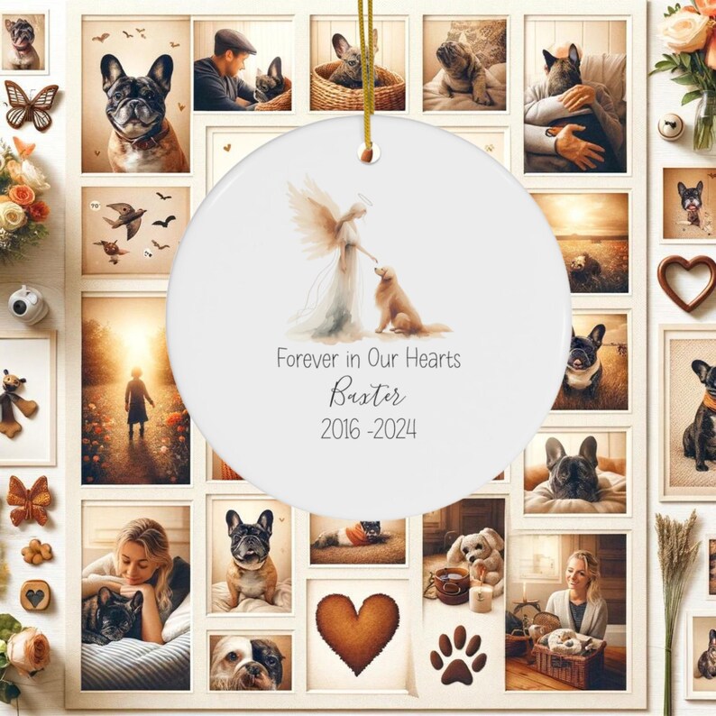Goldendoodle, Golden Retriever, Personalized Pet Memorial Watercolor Design, Pet's Name Gift, Custom Pet Name Gift, Personalized Pet Tribute Ceramic Ornament, Pet Loss Gift