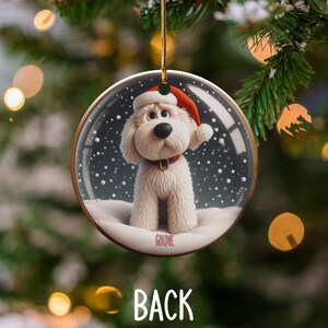 Bernedoodle Ornament, Personalized Custom Pet Keepsake | Ceramic | Double Sided Sublimation 2.76 Inch Gift image 6