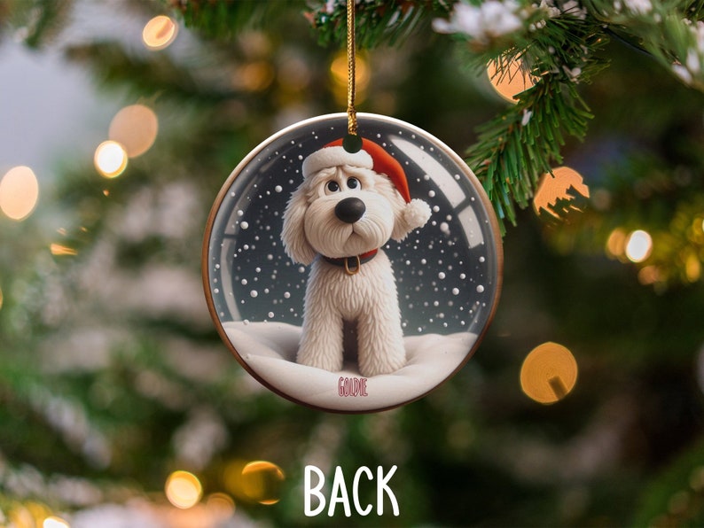 Bernedoodle Ornament, Personalized Custom Pet Keepsake | Ceramic | Double Sided Sublimation 2.76 Inch Gift image 6