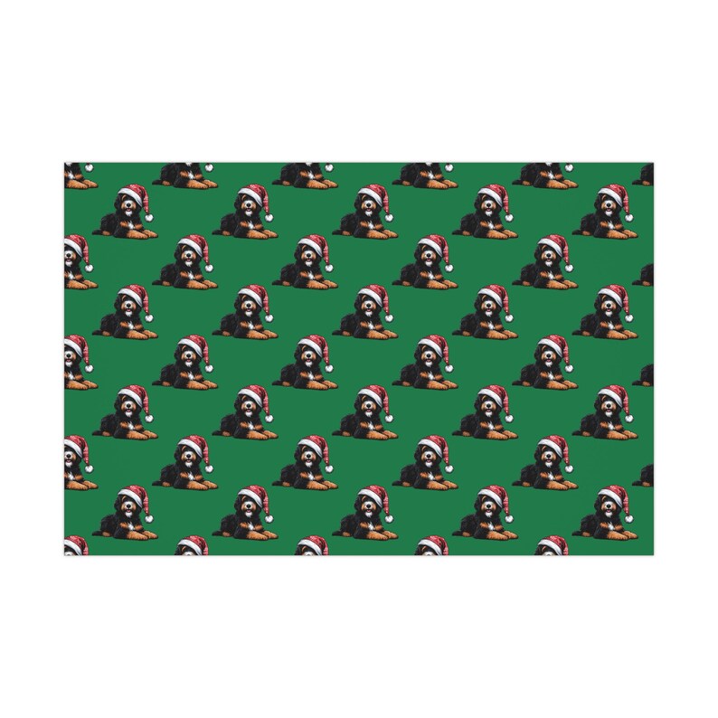 Bernedoodle Christmas Gift Wrap | Holiday Dog Wrapping Paper zdjęcie 7