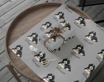 Inpakpapier met Bernedoodle-print | Cadeaupapier met hondenmotief
