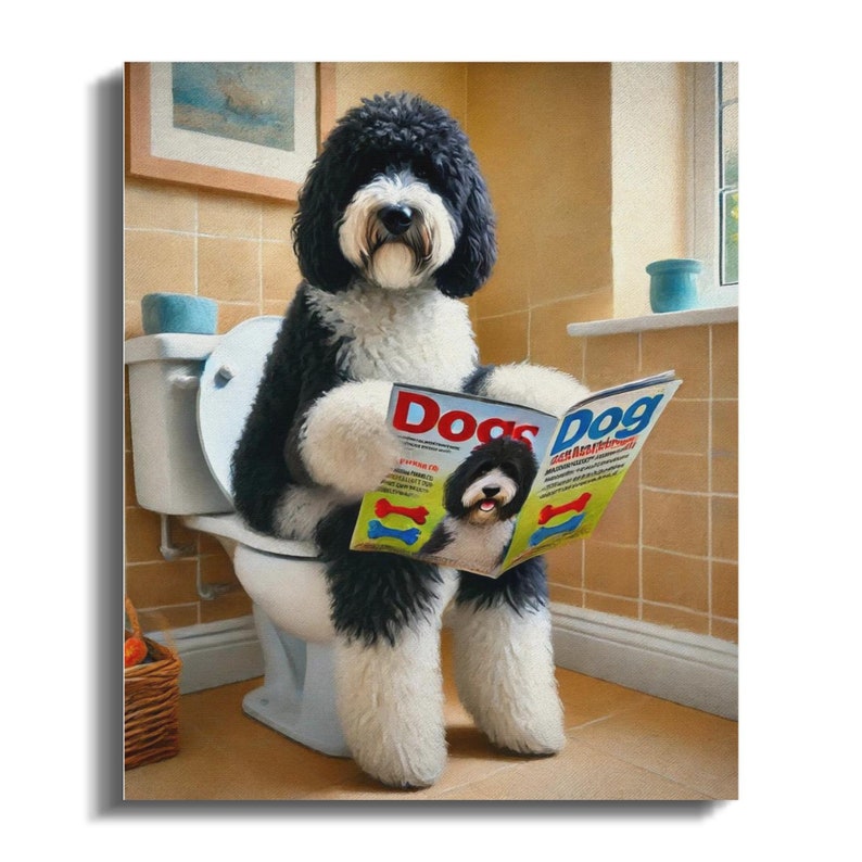 Dekoracja na płótnie z motywem psa Doodle, bernedoodle, goldendoodle, owczarka niemieckiego, prezent dla miłośników psów Doodle, prezent dla mamy psa, taty Doodle, osoby lubiącej psy Doodle! zdjęcie 1