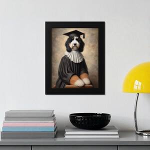Graduation Dog Art Print, Academic Dog Portrait, Funny Pet Graduation Gift, Cute Pet Wall Art, Unique Dog Lover Gift Idea