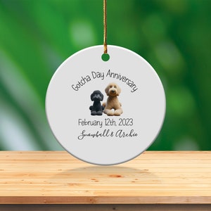 Dog Ornament Custom, Personalized Pet Adoption Keepsake | Ceramic Heirloom - Double Sided - 3 Inch Sublimation Decor image 8