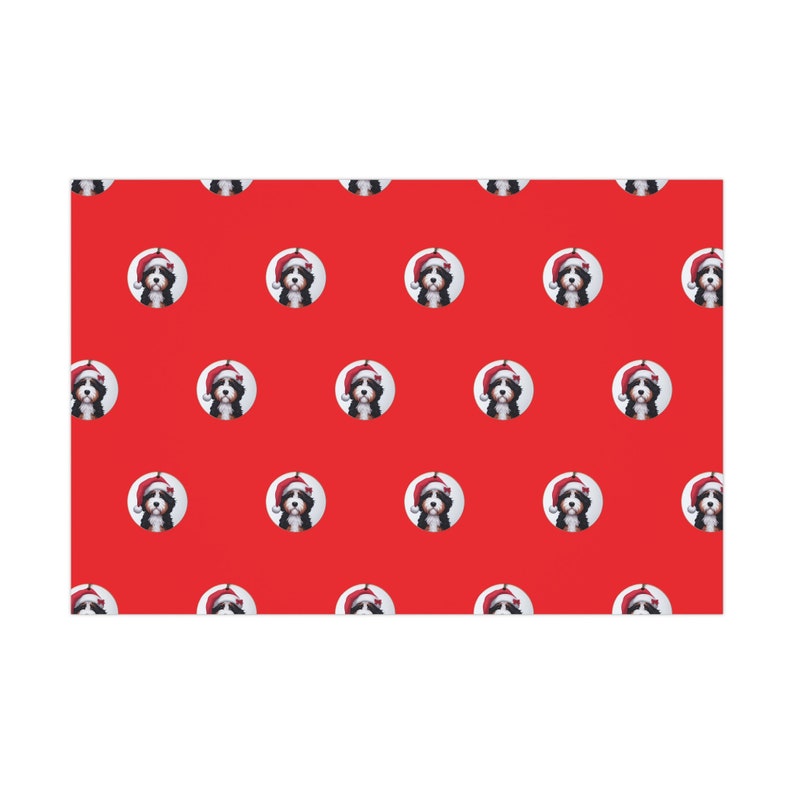 Bernedoodle-Themed Premium Wrapping Paper | High-Definition Dog Print | Custom Gift Wrap in Matte/Glossy Finish | 3 Sizes image 6