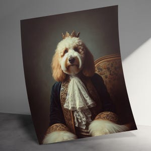 Custom Dog Portrait, Noble Dog Art, Royal Pet Painting, Pet Portrait, Personalized Pet Art, Unique Dog Lover Gift, Pet Memorial