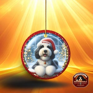 Custom Dog Ornament, Sheepadoodle Snow Globe Design (Sublimation, Ceramic) - Personalized Keepsake Gift, Holiday Tree Decor image 13