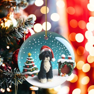 Bernedoodle Ornament, Custom Pet Christmas Decor | Sublimation | 3 Inch 2 Sided Ceramic Heirloom Gift For Dog Lover image 8