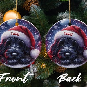 Personalized Dog Christmas Ornament, Custom Pet Name Holiday Decoration, Cute Pet Gift, Dog Lover Christmas Tree Ornament