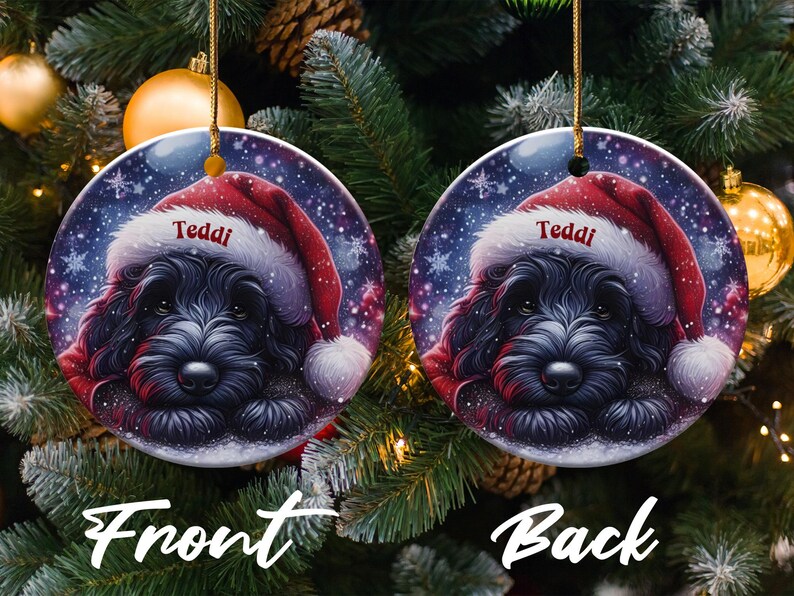 Personalized Dog Christmas Ornament, Custom Pet Name Holiday Decoration, Cute Pet Gift, Dog Lover Christmas Tree Ornament