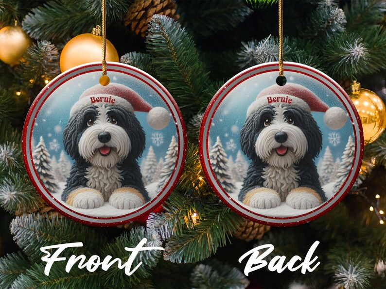 Personalized Dog Christmas Ornament, Custom Pet Holiday Decoration, Cute Puppy Gift, Christmas Tree Decoration for Pet Lovers