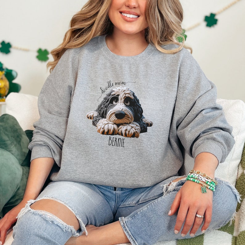 Bernedoodle mom sweatshirt,berndoodle mom, mom sweatshirt, valentine bernedoodle, valentine dog gift, dog sweatshirt, personalized dog sweatshirt,doodle mama, doodle fan, bernedoodle enthusiast gift.