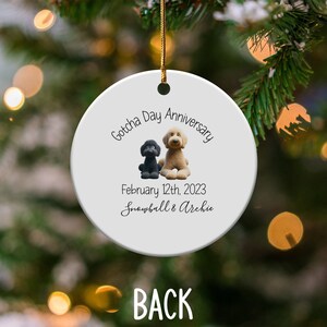 Dog Ornament Custom, Personalized Pet Adoption Keepsake | Ceramic Heirloom - Double Sided - 3 Inch Sublimation Decor image 4
