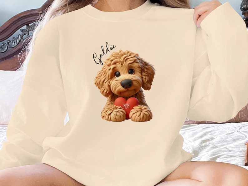 Personalized Goldendoodle Sweatshirt: Custom Doodle Dog Mom Gift image 5