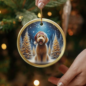 Personalized Dog Christmas Ornament, Custom Pet Keepsake, Holiday Tree Decoration, Dog Lover Gift, Pet Memorial Ornament