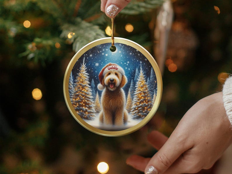 Personalized Dog Christmas Ornament, Custom Pet Keepsake, Holiday Tree Decoration, Dog Lover Gift, Pet Memorial Ornament