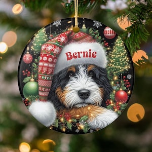 Personalized Christmas Dog Ornament, Custom Pet Photo Christmas Decor, Holiday Tree Decoration, Pet-Lovers Gift, Festive Ornament
