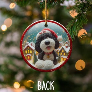 Custom Dog Christmas Ornament, Personalized Pet Holiday Decor, Dog Lover Gift, Santa Hat Pet Keepsake, Festive Pet Memory Ornament