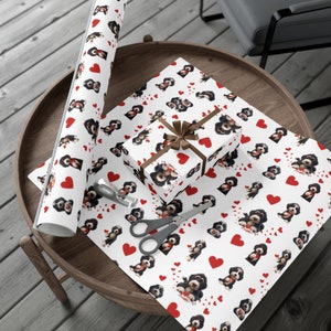 Bernedoodle wrapping paper for all occasions, valentines wrapping paper,valentines wrap, gift wrap bernedoodle, doodle paper, doodle gift wrap, birthday bernedoodle wrap, goldendoodle, merle doodle, doodle paper gifting.