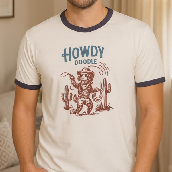 Vintage Bernedoodle Ringer T-Shirt: Retro 70s Style, Dog Lover Gift