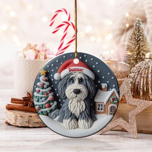 Personalized Dog Christmas Ornament, Custom Pet Holiday Decoration, Cute Doggy Design, Festive Gift for Animal Lovers