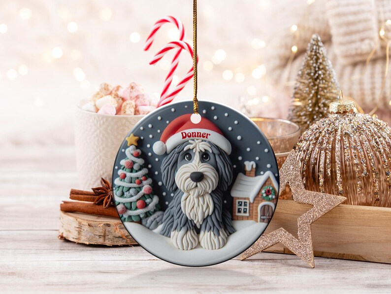 Personalized Dog Christmas Ornament, Custom Pet Holiday Decoration, Cute Doggy Design, Festive Gift for Animal Lovers
