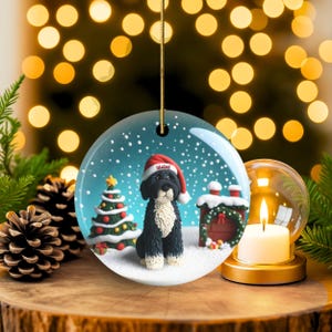 Bernedoodle Ornament, Custom Pet Christmas Decor | Sublimation | 3 Inch 2 Sided Ceramic Heirloom Gift For Dog Lover image 6