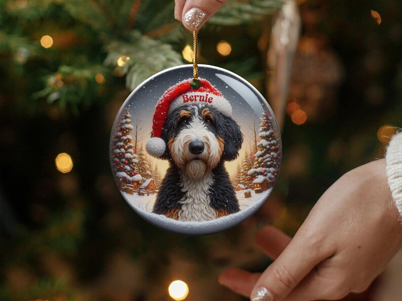 Dog Christmas Ornament, Personalized Dog Ornament, Custom Dog Photo Ornament, Pet Lover Gift, Holiday Tree Decoration