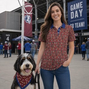 Bernedoodle Football Themed Polo - Dog Lover Polo Shirt image 13