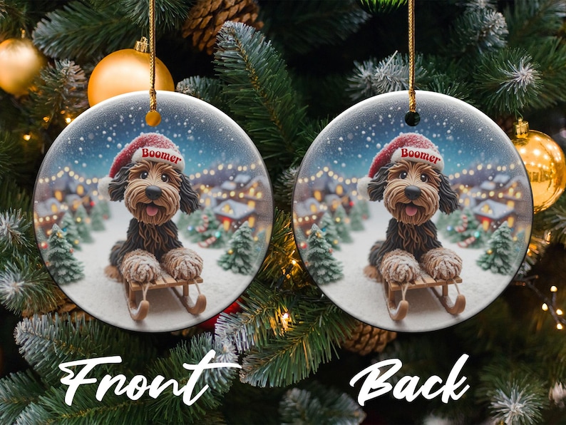 Personalized Dog Christmas Ornament, Custom Pet Holiday Decoration, Dog Lover Gift, Unique Xmas Tree Ornament, Customizable Pet Keepsake
