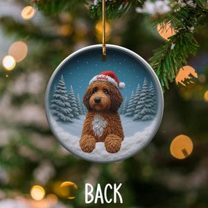 Cute Dog Christmas Ornament, Holiday Pet Ornament, Personalized Dog Lover Gift, Christmas Tree Decoration, Festive Dog Keepsake