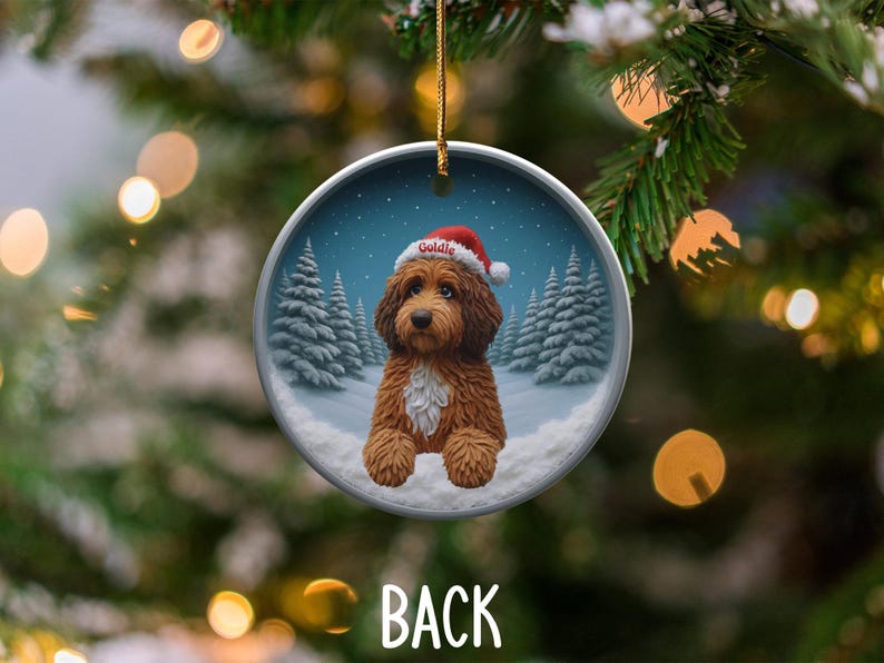 Cute Dog Christmas Ornament, Holiday Pet Ornament, Personalized Dog Lover Gift, Christmas Tree Decoration, Festive Dog Keepsake