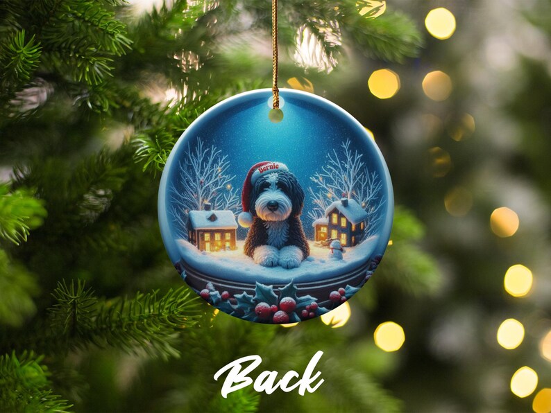 Dog Christmas Tree Ornament, Holiday Dog Decoration, Pet Lover Gift, Festive Dog Ornament, Winter Dog Scene, Seasonal Decor