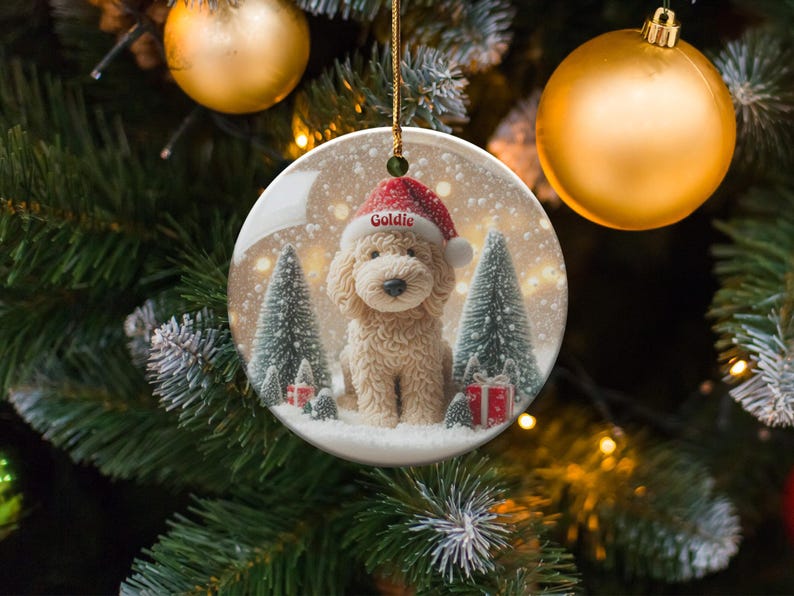 Christmas Dog Ornament, Holiday Tree Decoration, Cute Pet Keepsake, Festive Winter Decor, Perfect Gift for Pet Lovers