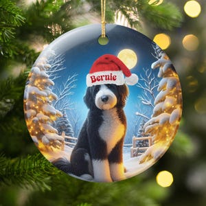 Christmas Dog Ornament, Personalized Pet Keepsake, Custom Pet Memorial, Holiday Tree Decoration, Unique Pet Lover Gift