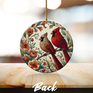 Cardinal Ceramic Ornament, Stained Glass Design, Cardinal gift, Mothers Day Gift, Bird Lovers Gift, Custom stained glass look, cardinal